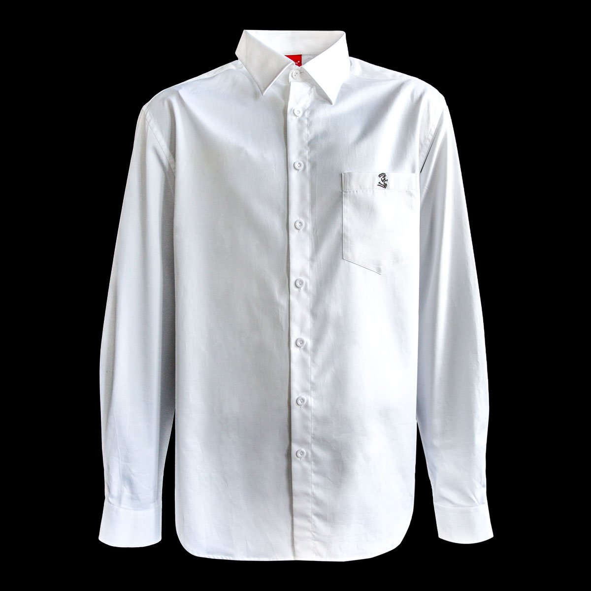 Hansesack Produktbild weißes Business-Hemd mit Brusttasche seidig glänzend von vorne